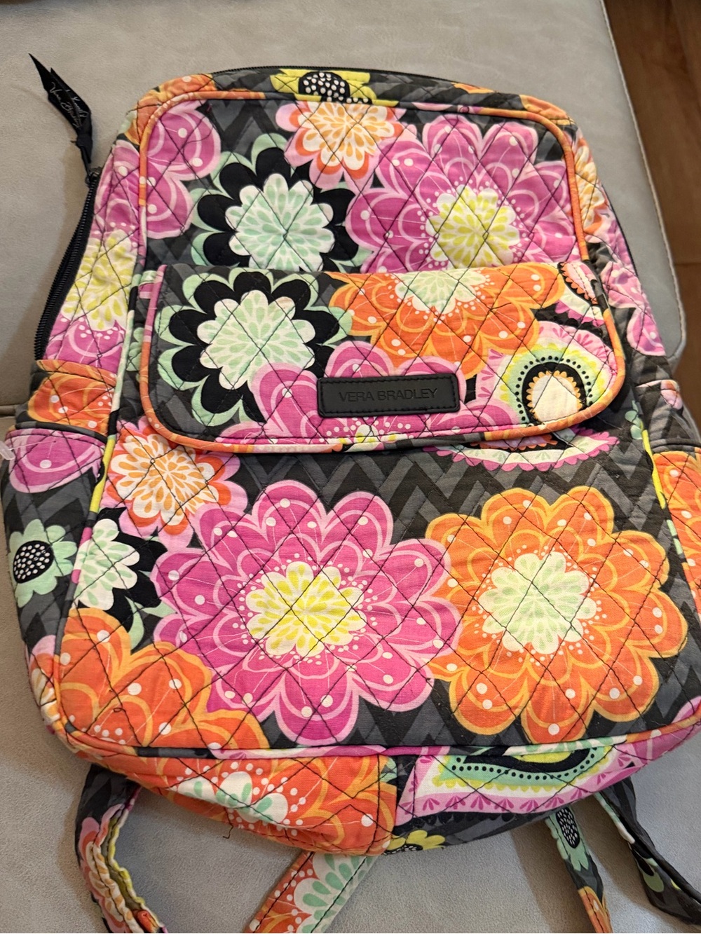 Vera Bradley Quilted Campus backpack in Ziggy Zinnia print